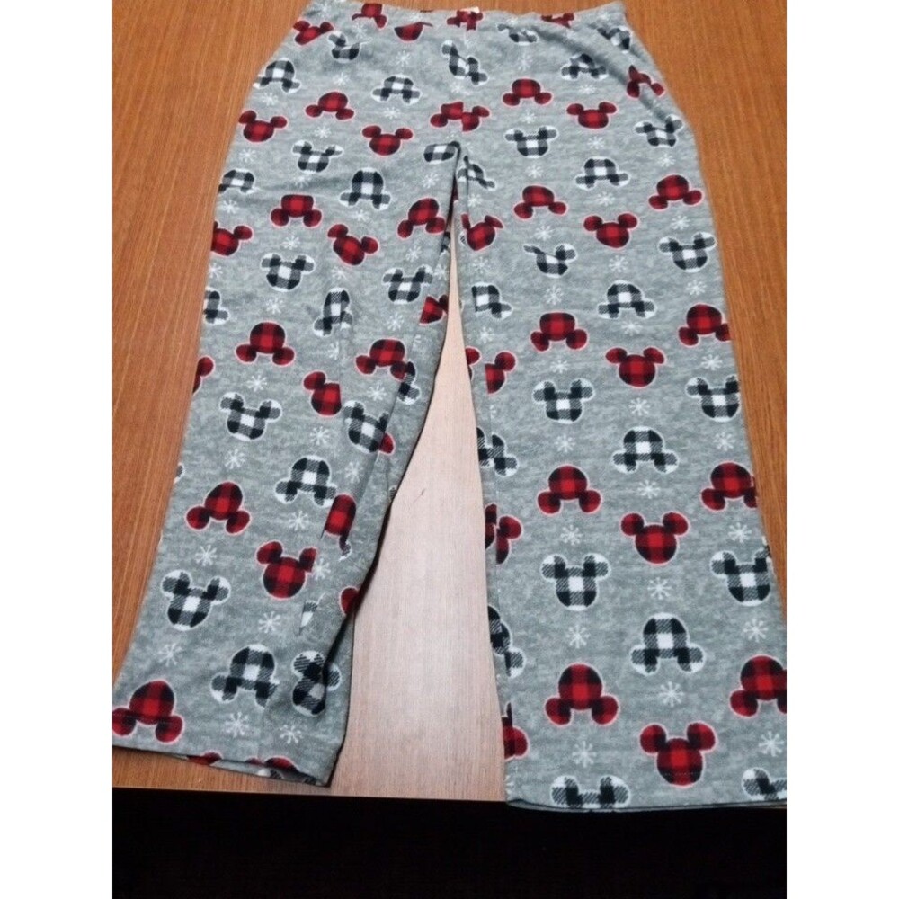 Disney Pajama Lounge Pants Women  Xtra Large Gray Mickey Mouse Fleece Pull On